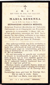  Bernardina Henrica (zuster Maria Senensa) Meekes